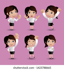 Women with different poses. vector