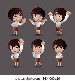 Women with different poses. vector