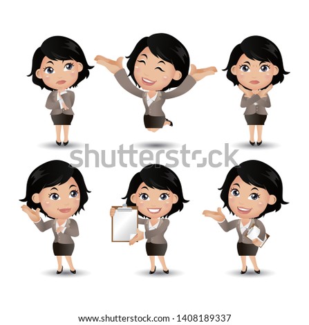 Women with different poses. vector