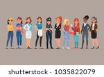 women different profession character vector design