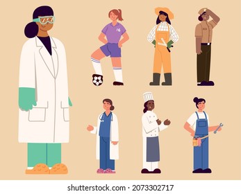 Women Different Profession Icon Set