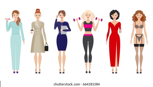 Women Different Times Day Women Day Stock Vector (Royalty Free ...