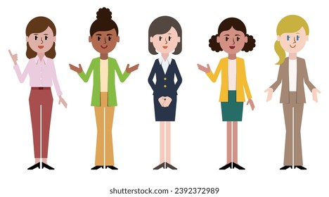Frauen verschiedener ethnischer Gruppen (Vektorgrafik)