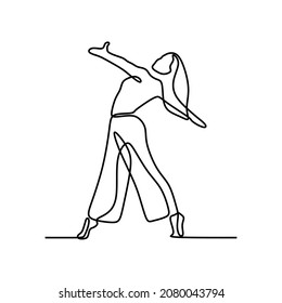 women do attractive dance oneline continuous single line art