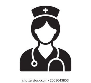 women doctor icons silhouette white background vector illustration