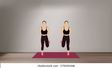 Mujeres haciendo patadas en el culo - un ejercicio cardio intenso en casa sin equipo.