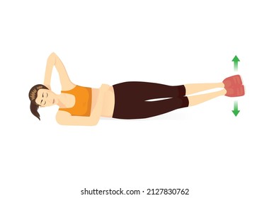 Women doing exercise with double side jackknife. Workout diagram for a target on the side abdominal and obliques.