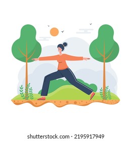 Women doing exercise in the park