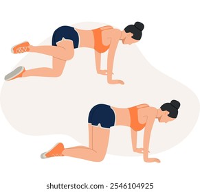 Women doing the Fire Hydrant exercise at home