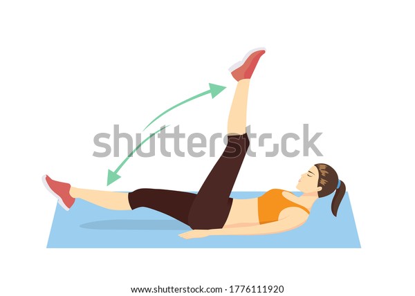 Women Doing Flutter Kicks Exercise On Stock Vector (Royalty Free ...