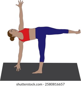 Women Doing Half Moon Pose Ardha Chandrasana Yoga Vector