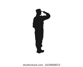 mulheres fazendo uma silhueta de saudação militar. mulheres fazendo uma saudação militar com a mão sobre a testa. Vetor em um fundo branco.