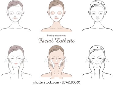 Women doing skin care (face wash, facial mask)