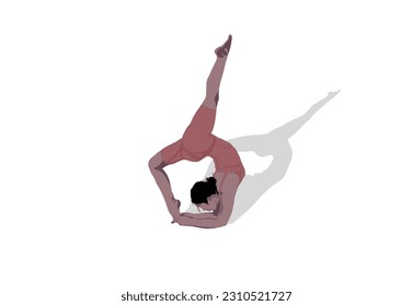 women are doing yoga exercises with white background