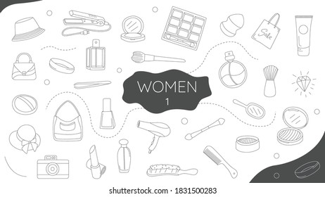 women doodle set volume 