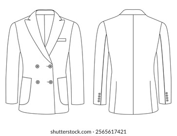 women double-breasted blazer vector design illustration design