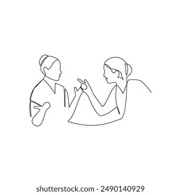 Women drawn in line art style