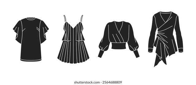 women dress black sihlouette vector design