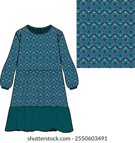 women dress design. dress pattern design and texture fabric pattern design