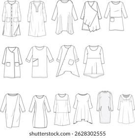 women dress drawings. fashion cad drawings and more