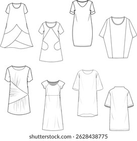 women dress drawings. fashion cad drawings and more