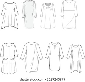 women dress drawings. fashion cad drawings and more