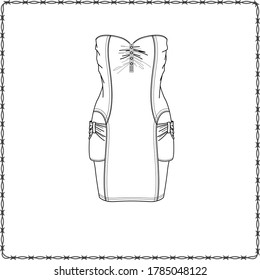 women dress editable fashion flat template