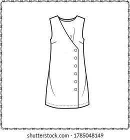 women dress editable fashion flat template