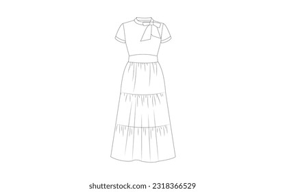 Women dress flat scratch vector adobe illustrator
