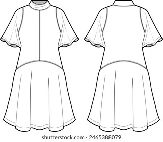 Women dress front and back long