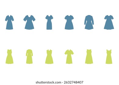 Women Dress Icon Set Design