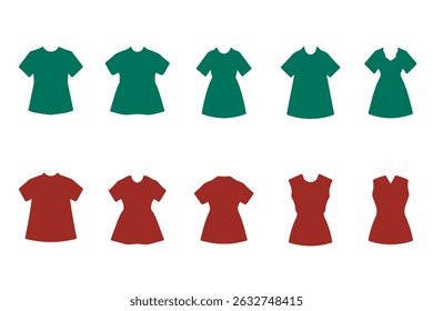 Women Dress Icon Set Design