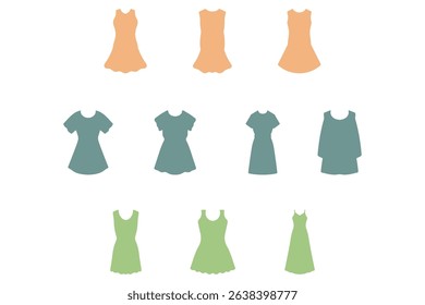 Women Dress Icon Set Design