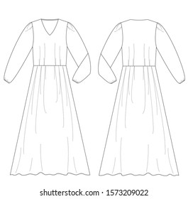 Drawing Dresses Stock Vectors, Images & Vector Art | Shutterstock