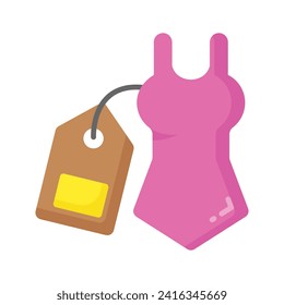 Women dress with price tag vector design, concept of shopping and ecommerce icon