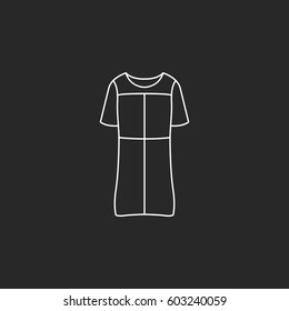 Women Dress symbol simple line icon on background
