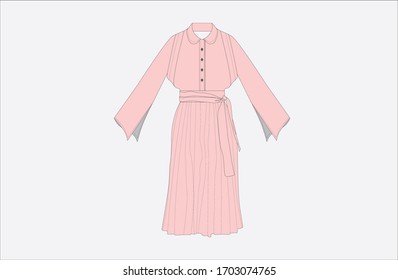 women dress and uniforms tech pack color vector file fully editable