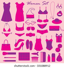 Women dressing set for background.