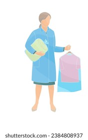 women dry Cleaning and laundry service staff