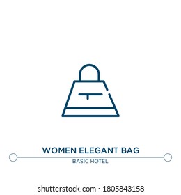 women elegant bag vector line icon. Simple element illustration. women elegant bag outline icon from basic hotel set concept. Can be used for web and mobile
