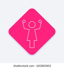 Women Empowerment Concept Icon Modern Minimal Line Sympol, Vector Illustration