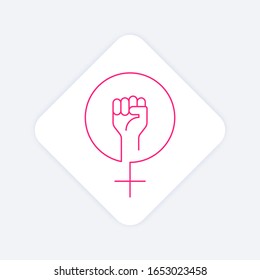 Women empowerment concept icon modern minimal line sympol, vector illustration