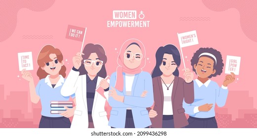 women empowerment concept illustration background