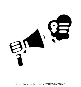 women empowerment feminism woman glyph icon vector. women empowerment feminism woman sign. isolated symbol illustration