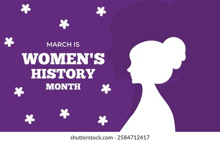 Women empowerment movement pattern. women's history month banner graphic in vector typography poster with handwritten calligraphy text, Vector illustration.