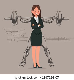 women empowerment vector design - concept of lifting weight