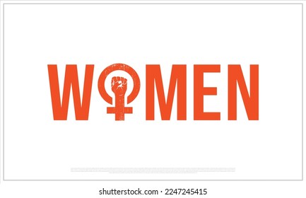 Women empowerment, vector file, Typography, texture, design, Women hand