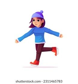 women engage winter sport. Happy  women in warm clothes riding snowboard, walk by skis and skates. Cartoon characters wintertime season active recreation, activity entertainmen