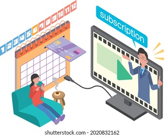 Women enjoying video subscriptions at home