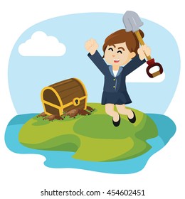 women entrepreneur finds treasure on an island